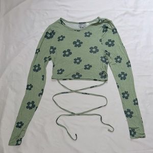 PacSun green flower crop top